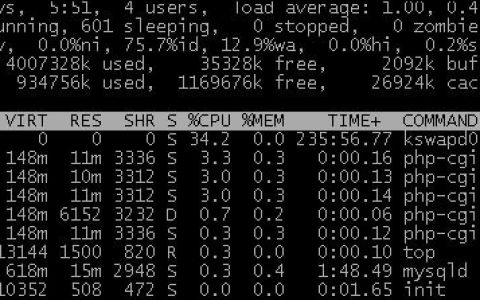 php-fpm 占用资源如何检查和php-fpm的解决