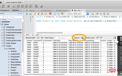 MySQL Workbench如何导出查询结果？（图文）-mysql教程-学派吧