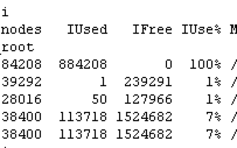 inode索引节点用满报错mkdir: cannot create directory `xxx’: No space left on device